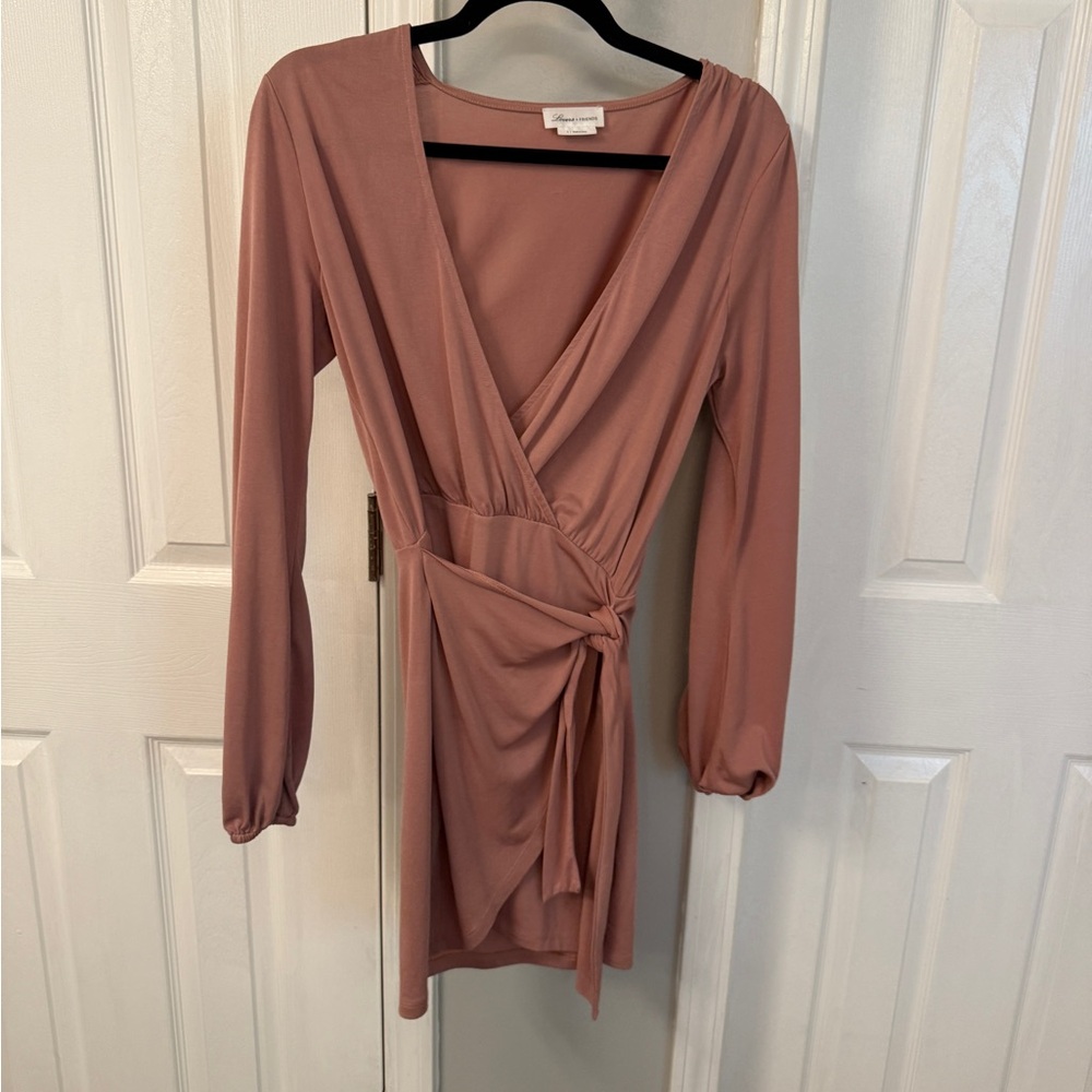 Chic Beige Wrap Dress